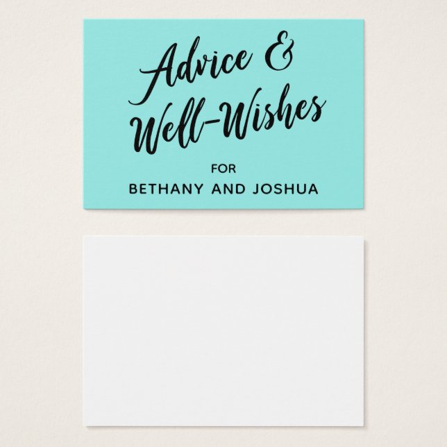 Consejos para una boda de aguamarina y buenos dese (Anverso y reverso)