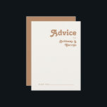 Consejos Playa Retro | Tarjeta de asesoramiento para Bodas<br><div class="desc">Esta playa retro | la tarjeta de consejo boda marrón es perfecta para su boda de verano boho tropical, de color y vintage. Su original fuente bohemia de mediados de siglo le da a este diseño un minimalista y clásico ambiente hippie. Supongamos que está buscando un diseño que tenga colores...</div>