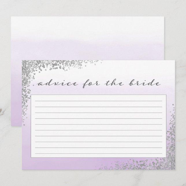 Consejos púrpura y plateado para la tarjeta de nov (Anverso / Reverso)