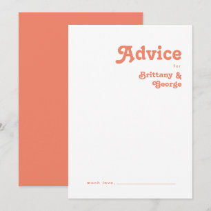 Consejos Retro moderno   Tarjeta de asesoramiento del Boda 