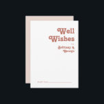 Consejos Retro simple | Tarjeta de Boda Rosado Rubor Well W<br><div class="desc">Esta simple retro | boda rosa de color rosa de color rosa, la tarjeta de buenos deseos es perfecta para su boda de tonalidades de tierra vintage clásicas. El diseño presenta una minimalista fuente hippie rústica tipo boho. La paleta de colores neutros del desierto del suroeste y las letras bohemias...</div>