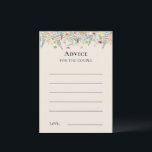 Consejos Simple Wildflower Fern Beige Boda Tarjeta de conse<br><div class="desc">El diseño de esta simple tarjeta de consejo de Boda Fern Beige es un elegante arreglo de marcos geométricos clásicos dorados adornados con delicados ramos y tallos de vegetación floral boho. Con una paleta de intemporales antecedentes de marfil beige con una simple tipografía negra clásica y brillantes flores silvestres coloridas,...</div>