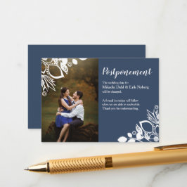 Consejos Tarjeta de Aplazamiento del Boda Gris Azul