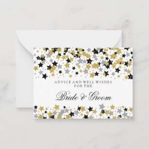 Consejos Tarjeta de asesoramiento boda Purpurina de oro Sta