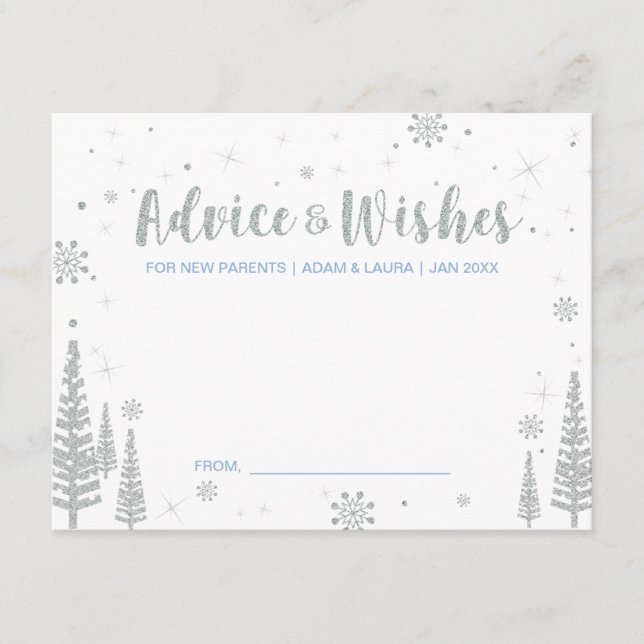 Consejos Tarjeta de asesoramiento de Baby Shower azul para  (Anverso)