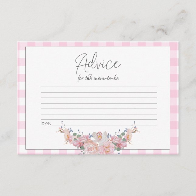Consejos Tarjeta de asesoramiento de Baby Shower | BOHO Bab (Anverso)