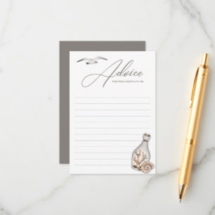 Consejos Tarjeta de asesoramiento de Baby Shower costera ná