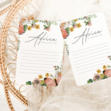 Tarjeta de asesoramiento de Baby Shower para flore