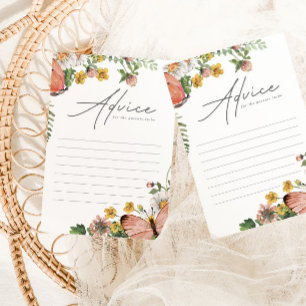 Consejos Tarjeta de asesoramiento de Baby Shower para flore
