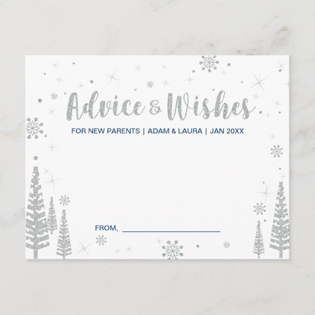 Consejos Tarjeta de asesoramiento de Baby Shower para mamá, (Anverso)