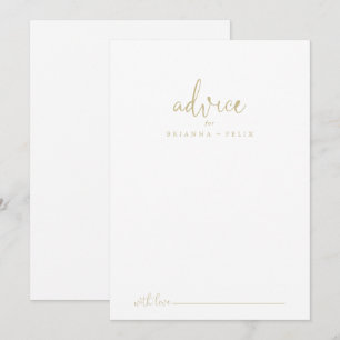 Consejos Tarjeta de asesoramiento de Boda de guión de afici