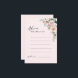 Consejos Tarjeta de asesoramiento de Boda rosa floral de Ru<br><div class="desc">El diseño de esta tarjeta de consejo boda color rosa floral luce hermosos antecedentes clásicos de moda de color rosa pastel y azul marino con una tipografía moderna sencilla y una caligrafía elegante que le confieren un tono sofisticado a cualquier tipo de evento. Cada producto está adornado con hermosas rosas...</div>