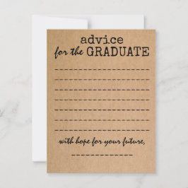 Consejos Tarjeta de asesoramiento de Kraft para graduación