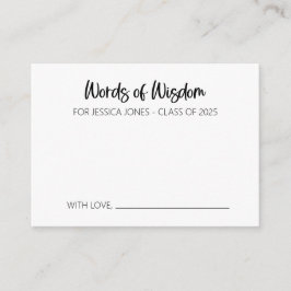 Consejos Tarjeta de asesoramiento de palabra para graduado