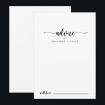 Consejos Tarjeta de asesoramiento del Boda de caligrafía mi<br><div class="desc">Esta minimalista tarjeta de boda caligráfico es perfecta para un boda rústico. El diseño, sencillo y elegante, presenta una tipografía de escritura clásica y elegante en blanco y negro. Estas tarjetas son perfectas para un boda, una ducha de novia, una ducha de bebé, una fiesta de graduación y más. Personalice...</div>