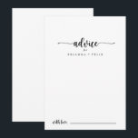 Consejos Tarjeta de asesoramiento del Boda de caligrafía mi<br><div class="desc">Esta minimalista tarjeta de boda caligráfico es perfecta para un boda rústico. El diseño, sencillo y elegante, presenta una tipografía de escritura clásica y elegante en blanco y negro. Estas tarjetas son perfectas para un boda, una ducha de novia, una ducha de bebé, una fiesta de graduación y más. Personalice...</div>