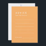 Consejos Tarjeta de asesoramiento del Boda del Naranja Mini<br><div class="desc">Presentamos nuestro Diseño de Tarjeta de Asesoramiento Boda Naranja Minimalista Citrus, donde la sencillez se encuentra con la sofisticación en una paleta de colores cítricos brillantes. Con un fondo sólido en fuentes tipográficas rosas, naranjas, amarillas o verdes, y limpias, este tema exuda elegancia contemporánea con un toque de encanto retro....</div>