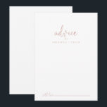 Consejos Tarjeta de asesoramiento para Boda de guiones de R<br><div class="desc">Esta rosa tarjeta de boda de guiones de amor es perfecta para un boda rústico. El diseño, sencillo y elegante, presenta una tipografía de escritura clásica y elegante en oro rosa. Estas tarjetas son perfectas para un boda, una ducha de novia, una ducha de bebé, una fiesta de graduación y...</div>