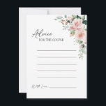 Consejos Tarjeta de asesoramiento para Bodas blancos floral<br><div class="desc">El diseño de esta tarjeta de consejo floral de boda blanco y floral presenta hermosos antecedentes neutros de moda en blanco o negro, con una tipografía moderna sencilla y una caligrafía elegante para establecer un tono sofisticado para cualquier tipo de evento. Cada producto está adornado con hermosas rosas rosas rosas...</div>