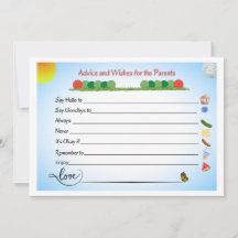 Tarjeta de asesoramiento parental para Baby Shower