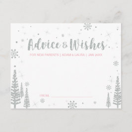 Consejos Tarjeta de asesoramiento rosa de Baby Shower para