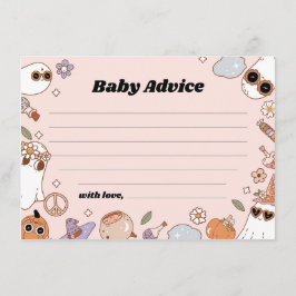 Consejos Tarjeta de Baby Shower de Baby Advice Groovy Hallo