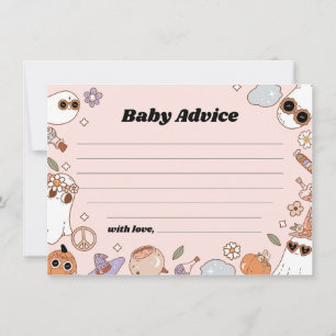 Consejos Tarjeta de Baby Shower de Baby Advice Groovy Hallo