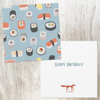 Tarjeta de cumpleaños Cute Sushi
