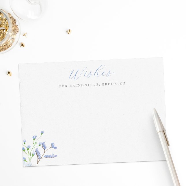 Consejos Tarjeta de Deseos de Ducha Bridal Floral Azul Clar (Subido por el creador)