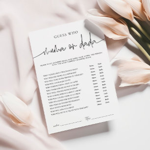 Consejos Tarjeta de juego Baby Shower de EMERY Whimsi Mama 