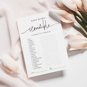 Consejos Tarjeta de juego Baby Shower de EMERY Whimsi Word 