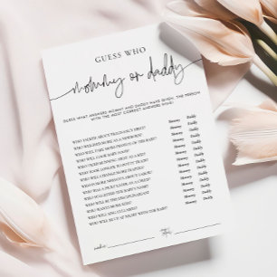 Consejos Tarjeta de juego Baby Shower EMERY Whimsi Mami o D