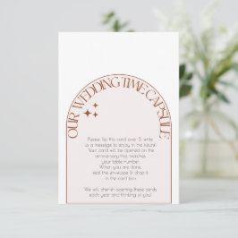 Consejos tarjeta de papel para cápsulas de tiempo de boda