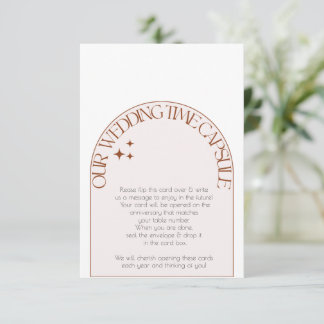 Consejos tarjeta de papel para cápsulas de tiempo de boda