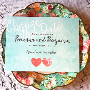Consejos Tarjeta de postergación del Boda turquesa
