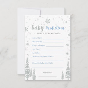 Consejos Tarjeta de predicciones para bebé - Juego de baby
