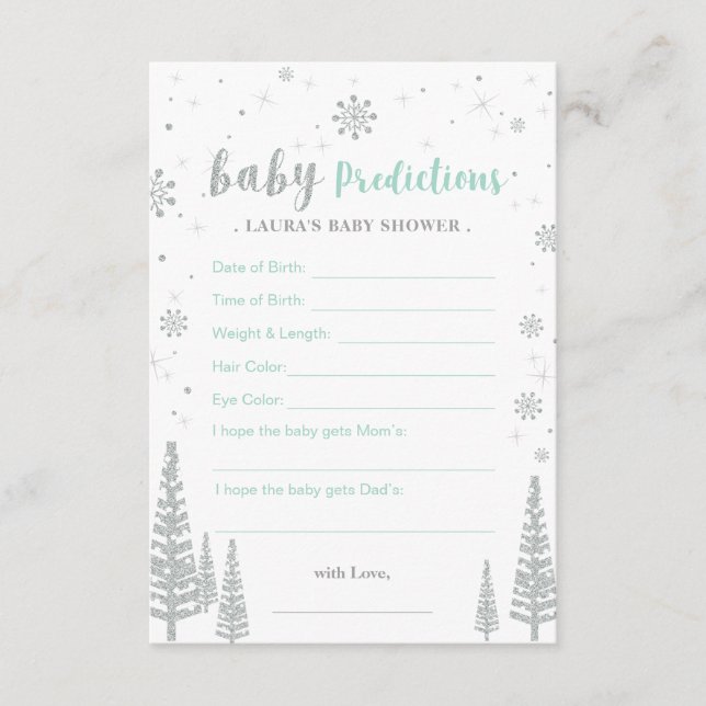 Consejos Tarjeta de predicciones para bebé - Juego de baby  (Anverso)