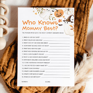 Consejos Tarjeta de quién conoce mejor a mamá en la fiesta