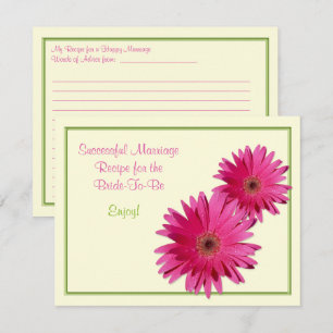 Consejos Tarjeta de receta de daisy rosado para un matrimon
