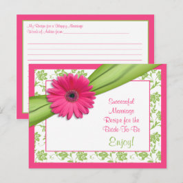 Consejos Tarjeta de receta de Gerber rosa para un matrimoni