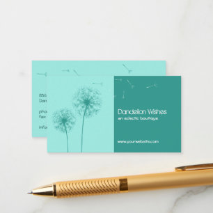 Consejos Tarjeta de visita de Dandelion turquesa
