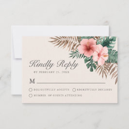 Consejos Tarjeta RSVP de Crema Floral de Acuarela Tropical