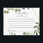 Consejos tropicales y tarjeta de consejo Boda de D<br><div class="desc">Este consejo tropical y deseos tarjeta de consejo boda es perfecto para un boda español moderno. El diseño está decorado con hermosas hojas verdes pintadas a mano, adornando un marco geométrico dorado. Estas tarjetas son perfectas para un boda, una ducha de novia, una ducha de bebé, una fiesta de graduación...</div>