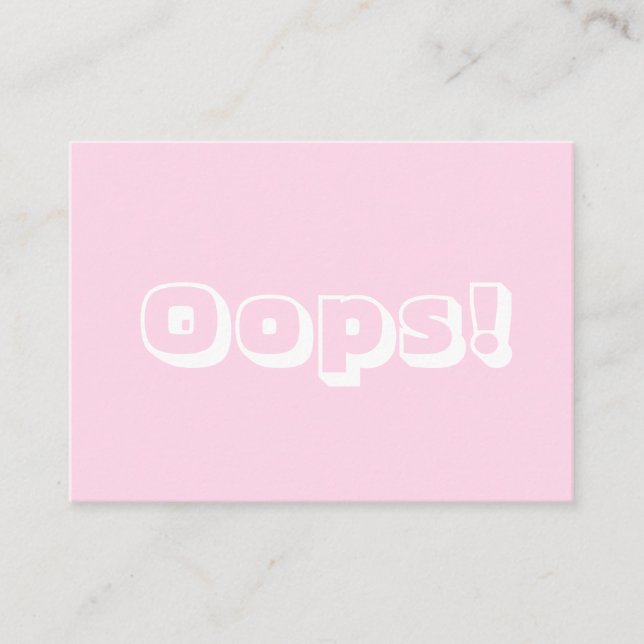 Consejos ¡Uy, Oops! Lo siento, tarjeta de negrita moderna r (Anverso)