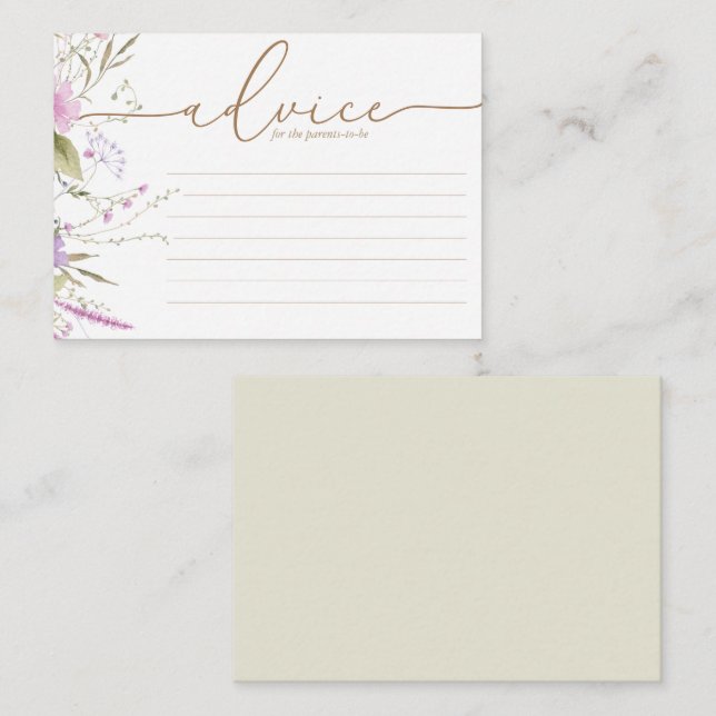 Consejos Wildflower Meadow | Tarjeta de asesoramiento de Ba (Anverso / Reverso)