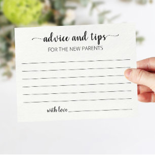 Consejos y consejos para los nuevos padres tarjeta
