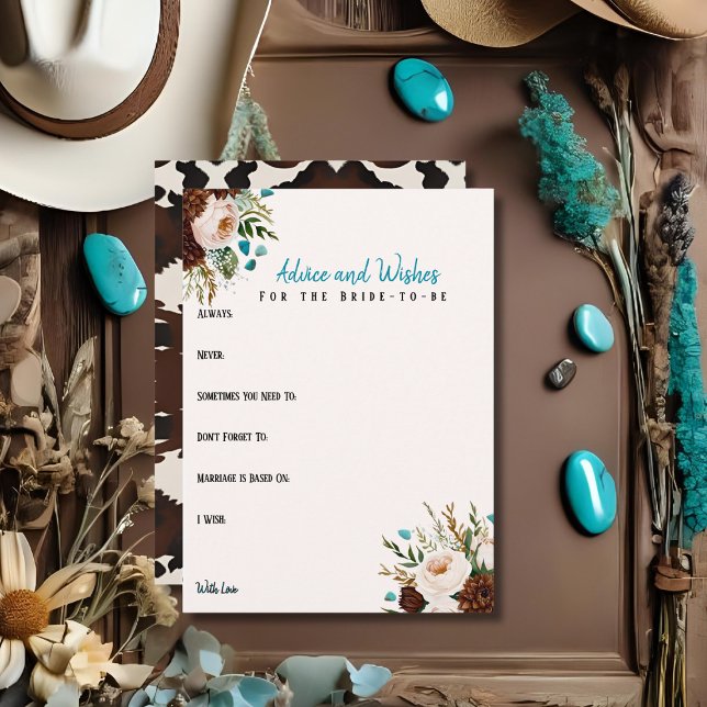 Consejos y deseos ducha de novia Boho Occidental (Advice & Wishes Bridal shower Western Boho)