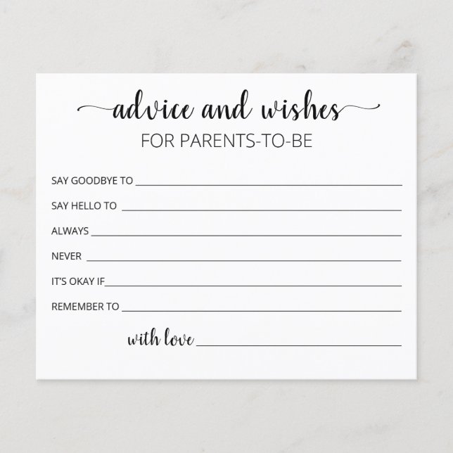 Consejos y deseos editables para tarjeta de padres (Anverso)