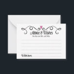 Consejos y deseos para las nuevas tarjetas de la S<br><div class="desc">Estas elegantes tarjetas de Consejos y Deseos serán la incorporación perfecta a su recepción de bodas. Cuenta con un borde negro giratorio con un corazón de ciruela morada encima. El texto interior es "Consejos y deseos" en un divertido tipo de letra en negro y "para el nuevo Sr. y la...</div>