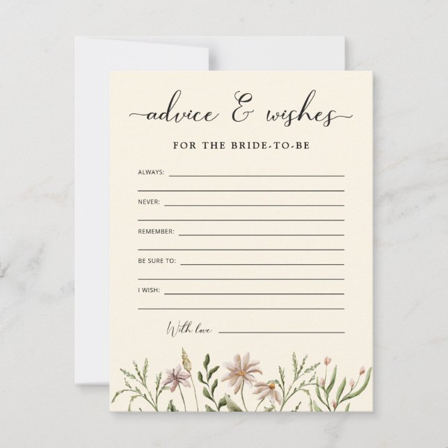 Consejos y deseos para una despedida de soltera de (Anverso)